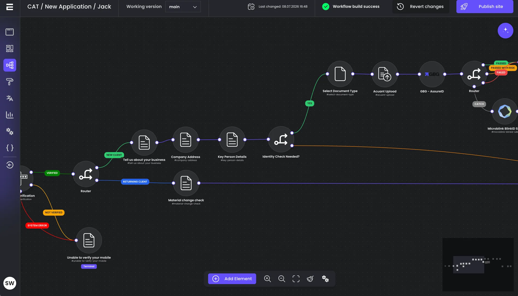 Zenoo Studio flow builder